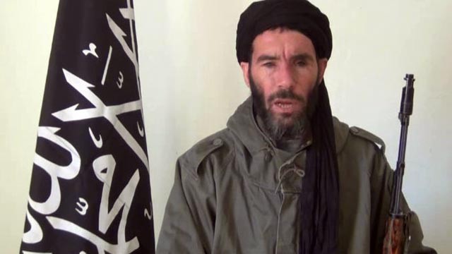 PHOTO: Militia leader Moktar Belmoktar, is seen from a video clip, announcing the capture of 41 foreigners from the Ain Amenas gas plant in Algeria, Jan. 16, 2013.