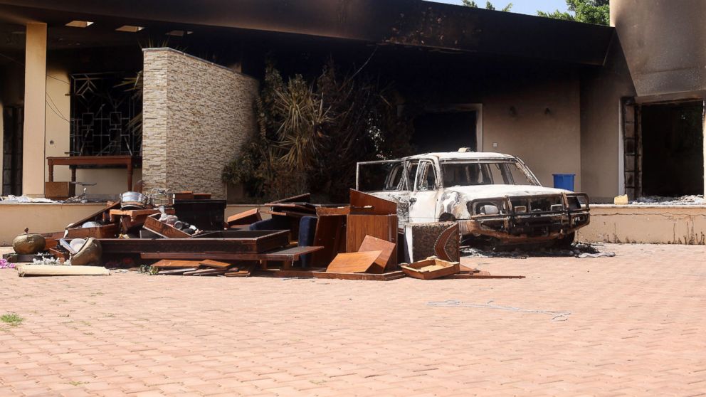 PHOTO: A burnt car is seen after an attack on the U.S. Consulate in Benghazi, Libya, Sept. 12, 2012.