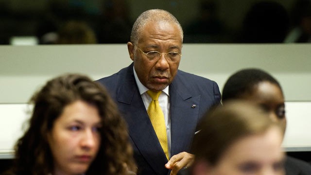 PHOTO: Former Liberian President Charles Taylor waits for the start of his sentencing judgement in the courtroom of the Special Court for Sierra Leone(SCSL) in Leidschendam, near The Hague, Netherlands, Wednesday May 30, 2012.
