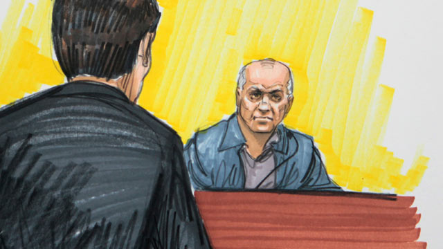 PHOTO: In this May 23, 2011 file courtroom sketch, David Coleman Headley is shown in federal court in Chicago. Headley was convicted of charges related to a central role he played in the 2008 terrorist attacks in Mumbai, India, and sentenced, Jan. 24, 201