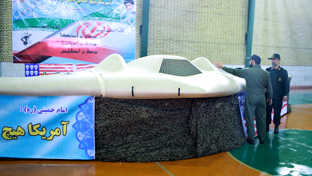 PHOTO: This photo released, Dec. 8, 2011, by the Iranian Revolutionary Guards, claims to show US RQ-170 Sentinel drone which Tehran says its forces downed earlier this week, as the chief of the aerospace division of Irans Revolutionary Guards, Gen. Amir