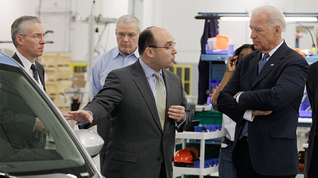 PHOTO: Joe Biden at EnerDel plant