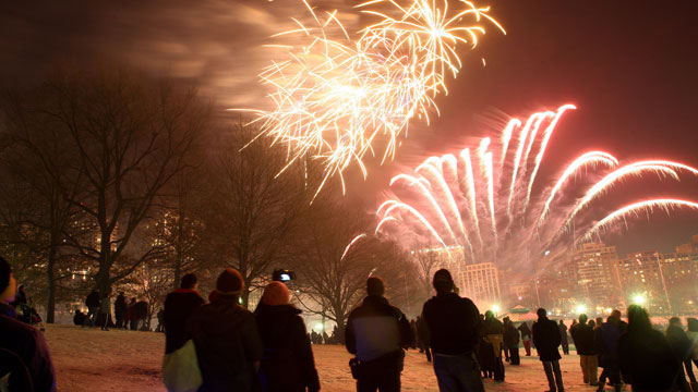 PHOTO: Fireworks burst over Boston Common, Dec. 31, 2010, as part of the First Night Celebration.
