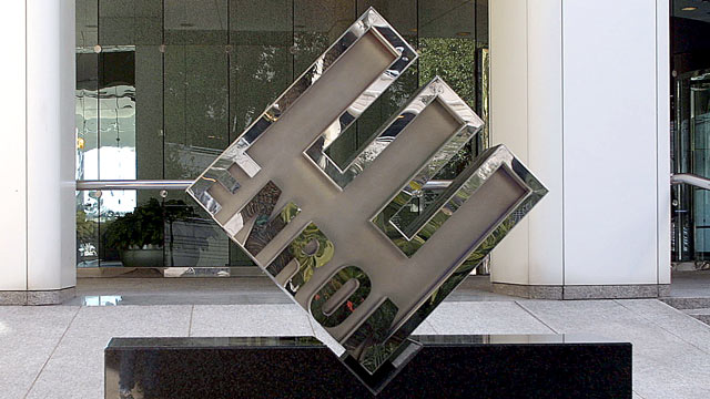 PHOTO: The entrance of Houston based energy trader Enron's corporate headquarters at 1400 Smith in downtown Houston, Texas, is shown in this file photo.