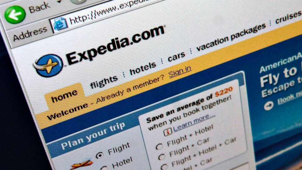 PHOTO: The Expedia.com home page is pictured on a computer screen in New York in this May 11, 2006 file photo.