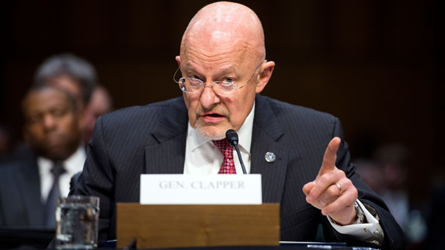 PHOTO: Director of National Intelligence James Clapper testifies during the Senate (Select) Intelligence Committee hearing on "Current and Projected National Security Threats to the United States," March 2013.