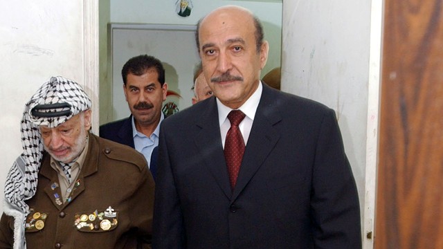 PHOTO: Omar Suleiman, in Arafat's headquarters in the West Bank town of Ramallah in this May 24, 2004 file photo.