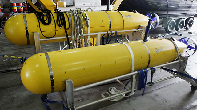 PHOTO: Autonomous Underwater Vehicles, seen aboard a High Speed Vessel are being tested by the US Military.