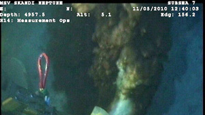Under pressure from media, and from government officials, BP Tuesday released this single photo showing the "Main Oil Leak" from the Deepwater Horizon disaster in the Gulf of Mexico, and said video footage was coming.