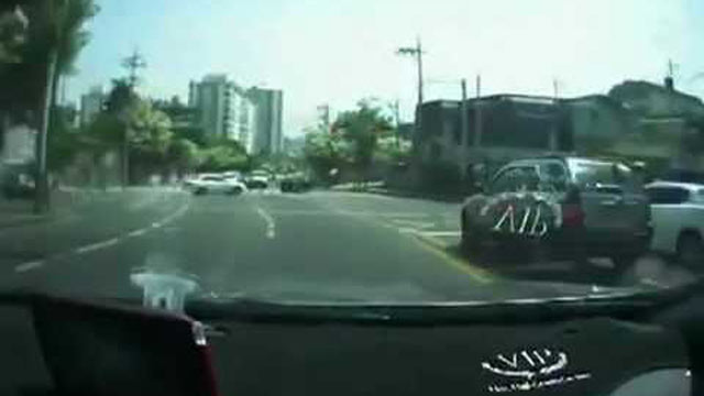 PHOTO: In this YouTube video, a Hyundai Sonata YF sedan appears to accelerate uncontrollably and crashes into a stopped car at 80 mph.