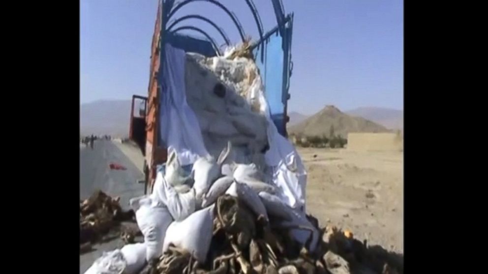 PHOTO: Security forces in Afghanistan released a short video of what American experts and analysts say is one of the biggest truck bombs ever discovered.
