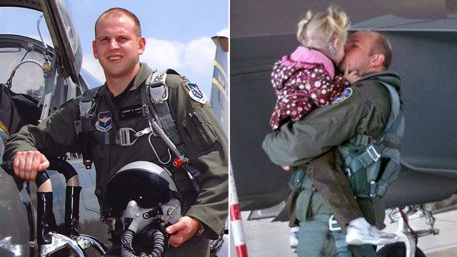 PHOTO: Capt. Jeff Haney was killed Nov. 16, 2010 shortly after his fighter plane, an F-22 Raptor, suffered a critical malfunction. He and his wife, Anna, had two young daughters.