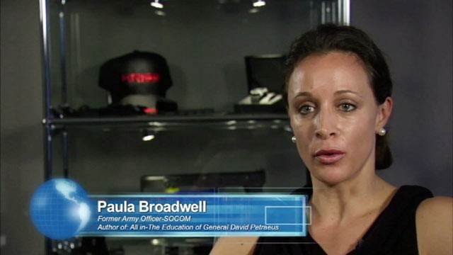 PHOTO: Paula Broadwell promoted a futuristic-looking, high-tech gun for a company that was trying to catch the eye of military purchasing officials.