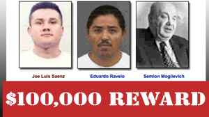 $100,000 Reward for Three Added to FBI Top 10 List