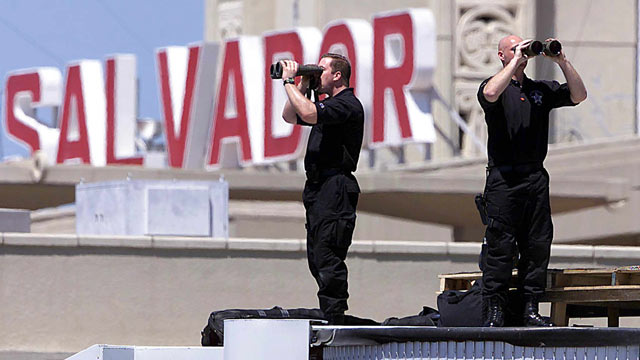 PHOTO: US secret service snipers, who were in place for US President at the El Salvador International Airport in Camalapa, El Salvador, in this file photo.