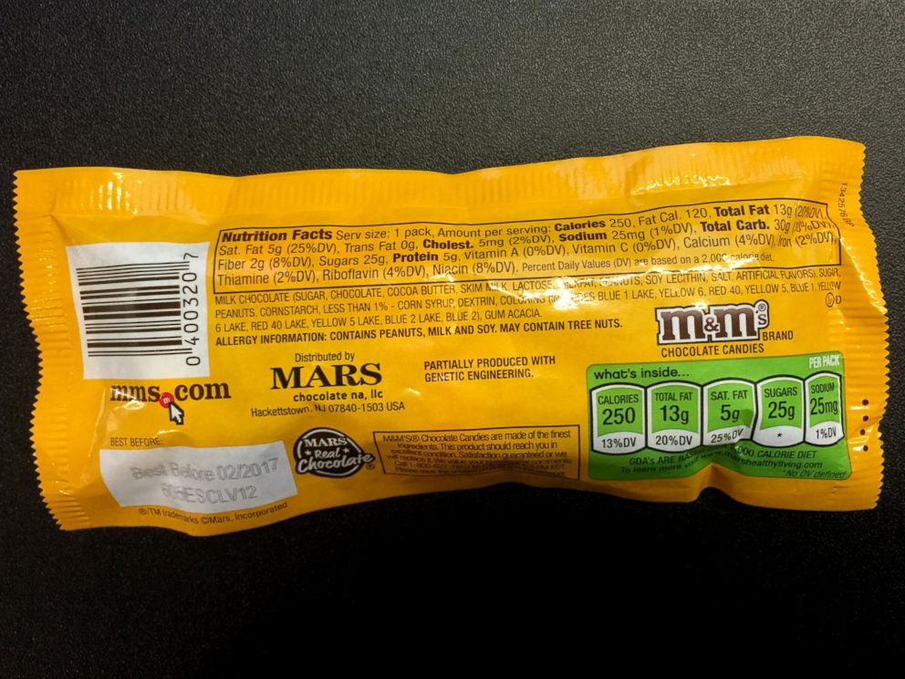 PHOTO: Package of M&Ms peanut, March 22, 2016.