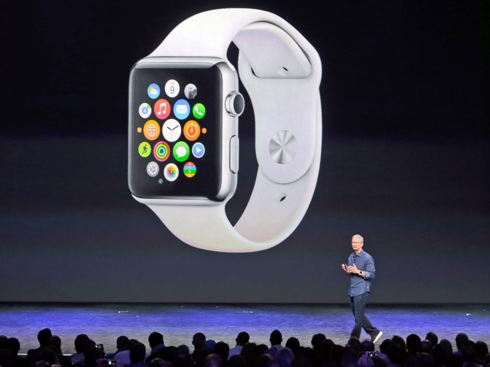 PHOTO: Apple CEO Tim Cook introduces the new Apple Watch, Sept. 9, 2014, in Cupertino, Calif. 