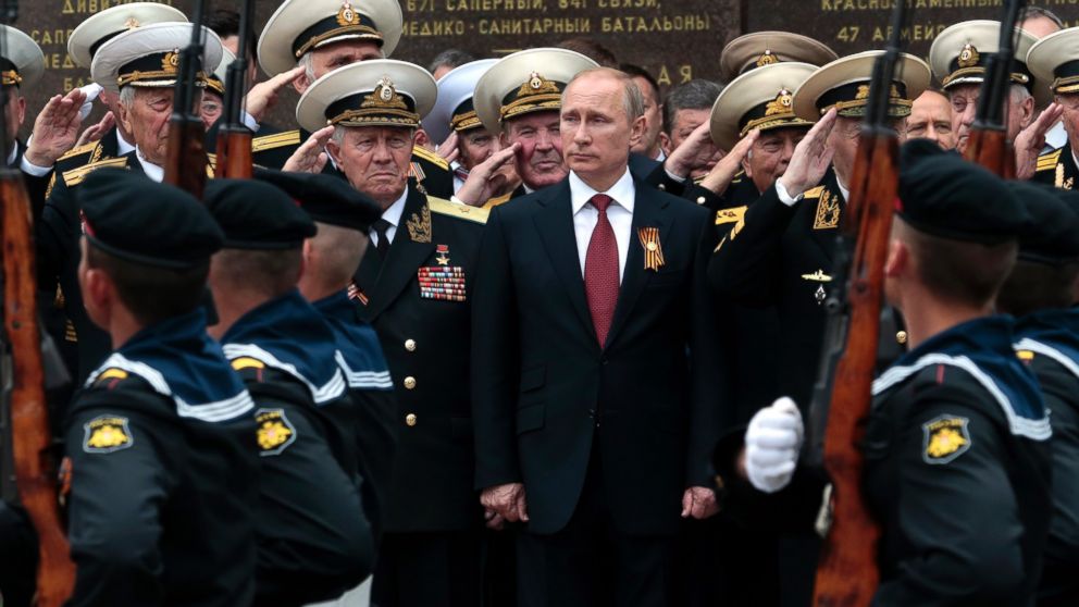 PHOTO: Russian President Vladimir Putin attends a parade marking the Victory Day in Sevastopol, Crimea, in this May 9, 2014 file photo.