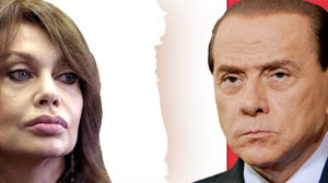 Italian Prime Minister Silvio Berlusconi, and soon-to-be ex-wife Veronica Lario
