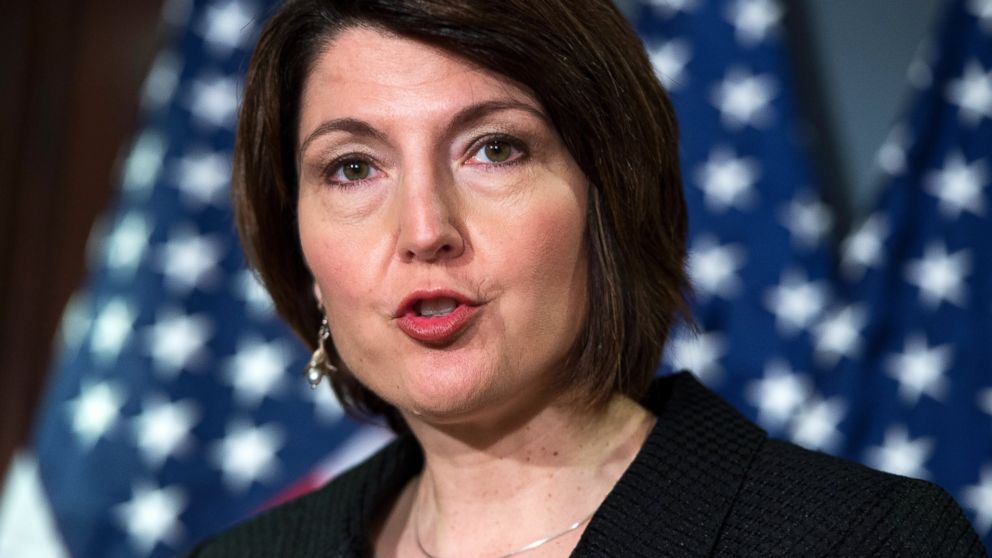 PHOTO: Rep. Cathy McMorris Rodgers, R-Wash., chair of the House Republican Conference, speaks during a news conference at the RNC after a meeting of the Republican caucus.