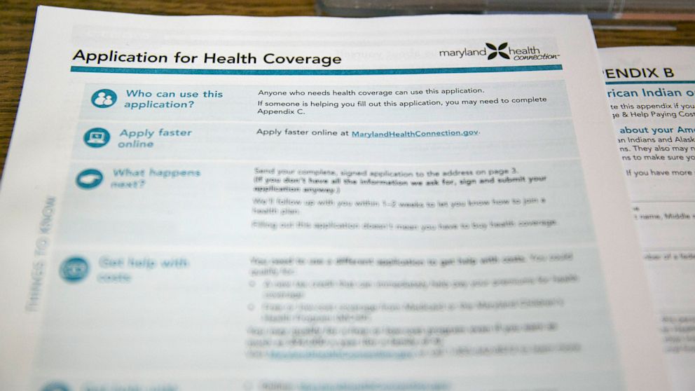 PHOTO: health insurance marketplace application