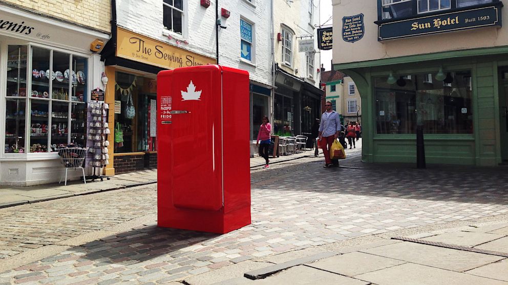 PHOTO: A Molson beer fridge, part of a new marketing campaign.