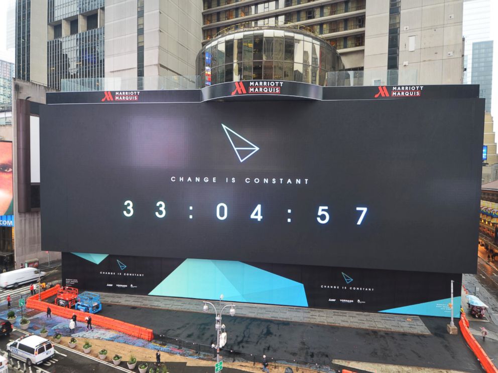 PHOTO: The biggest billboard in Times Square spans 77.69 feet by 329.65 feet.