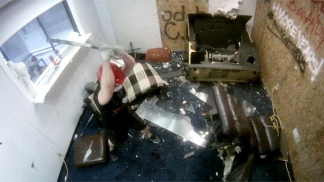 PHOTO: "Anger Room" is a Dallas-based company that offers a place where paying customers can throw, beat or shatter everything around them in a controlled environment.