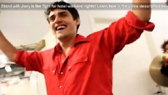 PHOTO: A hotel employee, Joey DeFrancesco, is seen quitting his hotel job with a marching band, in this Youtube video.