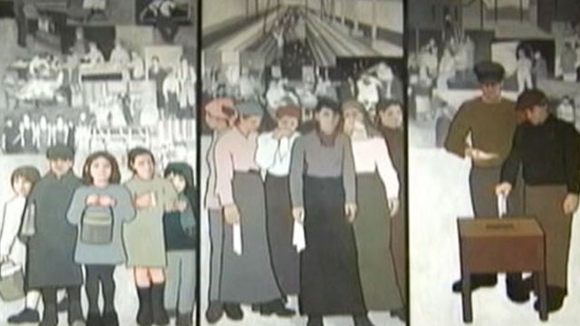 PHOTO Gov. Paul LePage has ordered the removal of a 36-foot mural depicting Maine's labor history from the lobby of the Department of Labor.