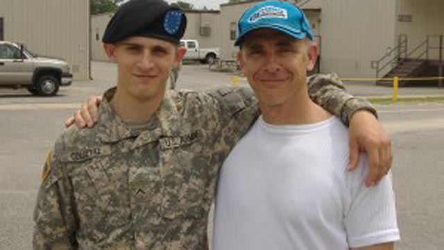 PHOTO: Tim Collete stands with his son, Aaron.