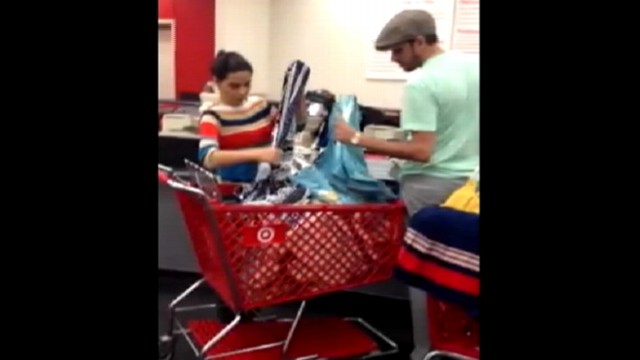 VIDEO: Fellow shoppers in Miami store outraged over reputed hoarding of merchandise.