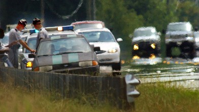 PHOTO: Two South Carolina troopers make a traffic stop on S.C. 81 North in Anderson, S.C.