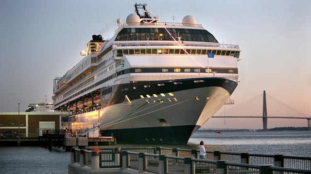 PHOTO: A cruise ship is seen docked at the South Carolina State Ports Authority passenger terminal in downtown Charleston S.C. on Feb. 26, 2010.