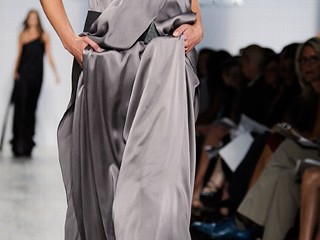The spring 2009 collection of designer BCBG Max Azria is modeled during Fashion Week in New York, Friday Sept. 5, 2008. Given the slumping economy, some question whether anyone will actually buy the expensive clothes debuted during Fashion Week.