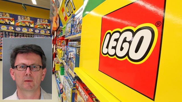 PHOTO: Silicon Valley executive Thomas Lagenbach, inset, has been accused of changing the barcodes on Legos to avoid paying full price.