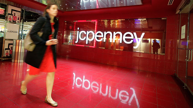 PHOTO: A customer leaves a J.C. Penney store, April 9, 2013, in New York.