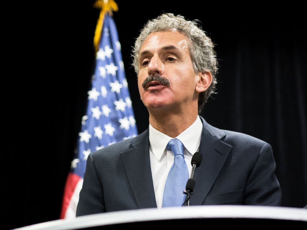 PHOTO: Los Angeles City Attorney Mike Feuer speaks to the press during the inaugural National Prosecutorial Summit, Oct. 21, 2014 in Atlanta.