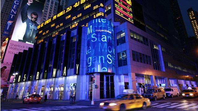 PHOTO: Morgan Stanley headquarters is shown in New York's Times Square.