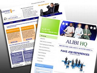 Photo: Websites provides fake employment references for job applicants