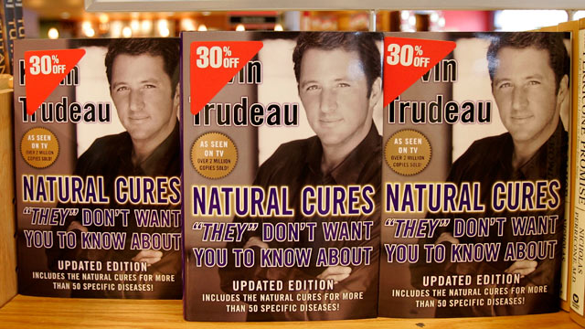 PHOTO: The best-selling book "Natural Cures" by Kevin Trudeau stands on display at a Borders bookstore, Washington, DC, Aug. 22, 2005.