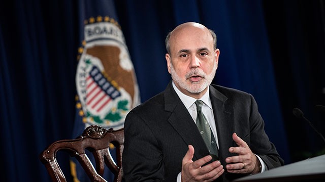 PHOTO: Chairman of the Federal Reserve, Ben Bernake, speaks during a press briefing at the Federal Reserve, Dec. 11, 2012 in Washington, D.C.