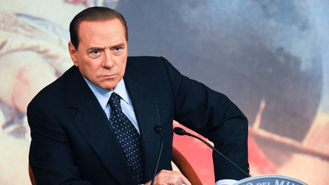 PHOTO: Italian Prime Minister Silvio Berlusconi attends a press conference to present new government measures for the youngsters, called 'Right To The Future', to support their right to build a family in Rome's Palazzo Chig.