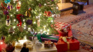 PHOTO: Christmas presents are seen under a tree.