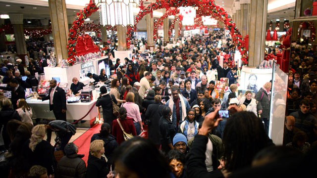 PHOTO: 'Crowds and long lines' is the top dreaded holiday activity according to a survey by Consumer Reports. In this file photo a crowd of shoppers hunt for bargains at Macy's, Nov. 28, 2008, in New York City.