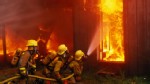PHOTO: Firefighters battle house fire