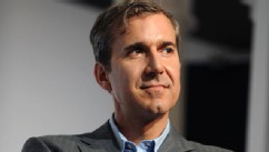 PHOTO: William Lynch, chief executive officer of Barnes & Noble Inc., looks on during an event in New York, U.S., on May 24, 2011.