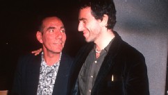 PHOTO: Actor Daniel Day-Lewis and actor Pete Postlethwaite attend the "In the Name of the Father" New York City Premiere on December 3, 1993 at the Museum of Modern Art in New York City.