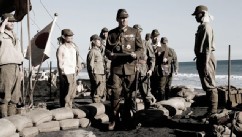 PHOTO: This undated film still shows Ken Watanabe (C) and Hirsohi Watanabe (R) playing a scene of the movie "Letters From Iwo Jima".