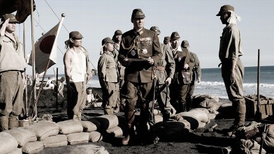 PHOTO: This undated film still shows Ken Watanabe (C) and Hirsohi Watanabe (R) playing a scene of the movie "Letters From Iwo Jima".